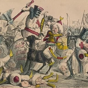 Terrific combat between Richard Coeur de Lion and Saladin, 1850. Artist: John Leech