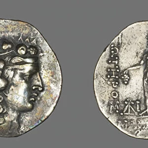 Tetradrachm (Coin) Depicting the God Dionysos, after 146 BCE. Creator: Unknown
