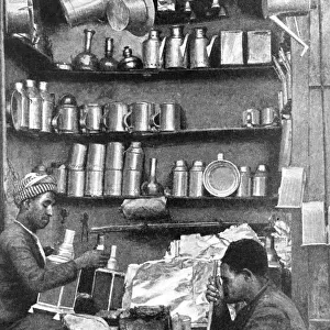 Tinsmiths in a tinsmiths shop, India, 1922. Artist: R Gorbold