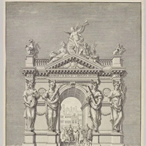 Triumphal Arch at West End of Westminster Hall for the Coronation of George II and Queen Caroline