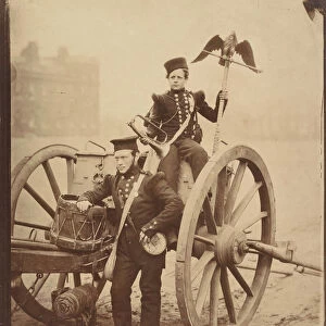 Trumpeter Gritten and Trumpeter Lang at Woolwich, 1856. Creator: Cundall & Howlett