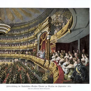 Tsar Alexander II at the Bolshoi Theatre, Moscow, Russia, September 1856 (1900)