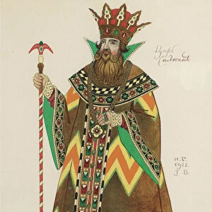 Tsar Saltan. Costume design for the opera The Tale of Tsar Saltan by N. Rimsky-Korsakov, 1928. Artist: Bilibin, Ivan Yakovlevich (1876-1942)