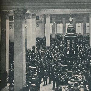 The Underwriting Room at Lloyds, with the Rostrum in the centre, 1936