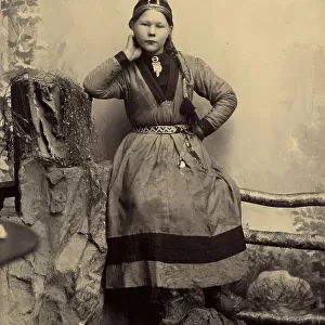 Unknown Sami girl, 1890-1900. Creator: Helene Edlund