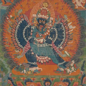 Vajrabhairava with His Consort Vajravetali, 18th century. Creator: Unknown