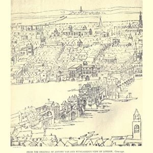 Van Den Wyngaerdes View of London, c1550, (1886). Artist: Anthonis van den Wyngaerde