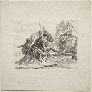 Various Caprices: The Two Soldiers and the Two Women, 1785. Creator: Giovanni Battista Tiepolo
