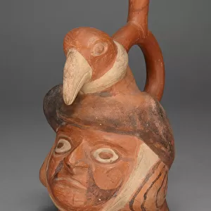 Vessel in Form of a Head Wearing a Bird Headdress, 100 B. C. / A. D. 500. Creator: Unknown