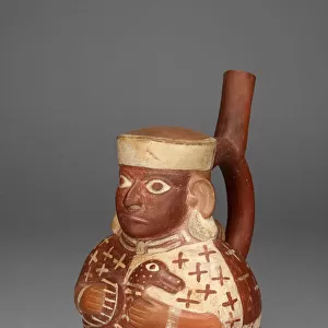 Vessel in the Form of a Seated Figure Holding a Duck, 100 B. C. / A. D. 500. Creator: Unknown