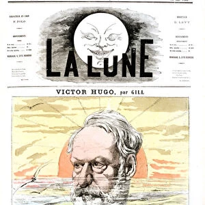 Victor Hugo, French poet, dramatist and novelist, 1867. Artist: Andre Gill
