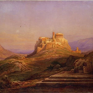 View of the Acropolis from the Pnyx, 1863. Artist: Muller, Rudolf (1802-1885)