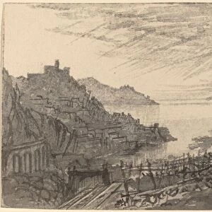 View of a Bay from a Hillside (Amalfi), 1884 / 1885. Creator: Edward Lear