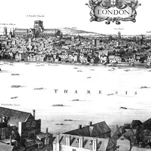 View of London and the Thames from South Bank, 17th century (1886). Artist: William Griggs