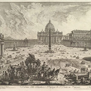 View of St. Peters Basilica and Piazza in the Vatican, from Vedute di Roma (Roman Vie