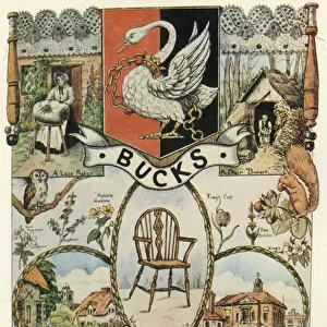 Views and crafts of Buckinghamshire, Womens Institute banner design, 1937, (1943)