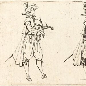 Violinist, c. 1622. Creator: Jacques Callot