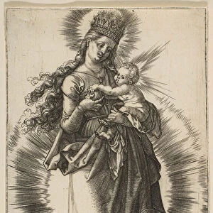 Virgin on a Crescent with a Starry Crown, 1508. Creator: Albrecht Durer