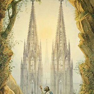 Vision of the Completed Spires of the Cologne Cathedral, 1861. Artist: Statz, Vincenz (1819-1898)