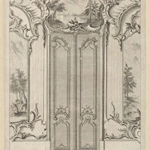 Wall Elevation with a Double Door, from Wandfüllungen, ca. 1748-70