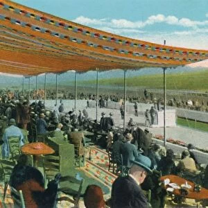 Watching the Races in front of Club House, Agua Caliente Jockey Club, c1939