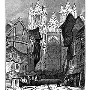 West front of the Cathedral at Rheims, 1843. Artist: J Jackson