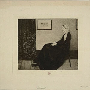 Whistlers Mother, after Whistler, c. 1883. Creator: Henri-Charles Guerard