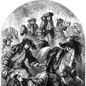 William III thrown from his horse near Hampton Court, 19th century