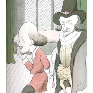 Print of William Shakespeare's working method, 1904