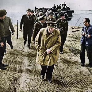 Winston Churchill across the Rhine. Outwards into Germany! Onwards to Victory!, 1945