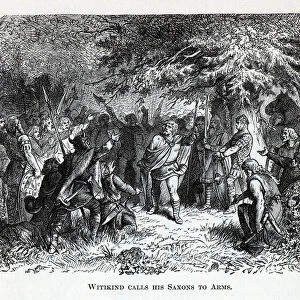 Wittekind calls his Saxons to Arms, 1882. Artist: Anonymous