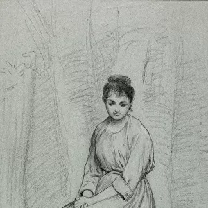 Woman Resting on Stone Bench, n. d. Creator: Henry Stacy Marks