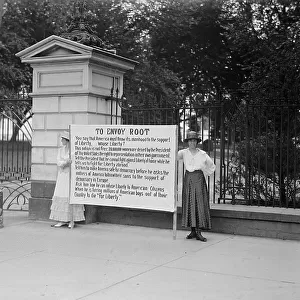 Woman Suffrage Banner, 1917. Creator: Harris & Ewing. Woman Suffrage Banner, 1917. Creator: Harris & Ewing
