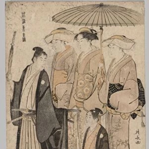 Woman of the Yoshiwara and Attendants…, 1752-1815. Creator: Torii Kiyonaga (Japanese