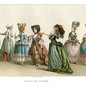 Womens fashions of the 18th century, (1885). Artist: Durin