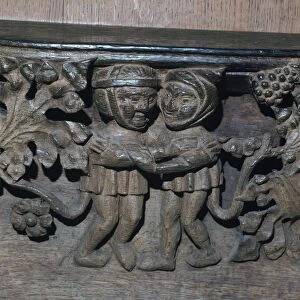 Wooden misericord in Southwell Minster, 14th century