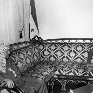 Yasser Arafat and Saddam Hussein, Iraq, 1987