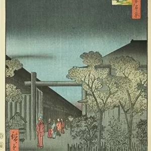 Yoshiwara Licensed Quarters at Dawn (Kakuchu shinonome), from the series "One Hundred... 1857. Creator: Ando Hiroshige. Yoshiwara Licensed Quarters at Dawn (Kakuchu shinonome), from the series "One Hundred... 1857. Creator: Ando Hiroshige