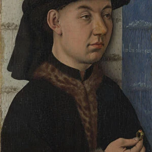 A Young Man holding a Ring, c. 1450. Artist: Eyck, Jan van, (School)