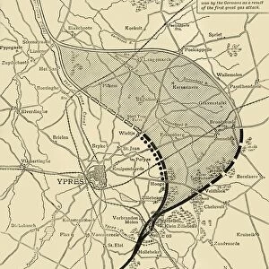 The Ypres Salient before and after the Second Battle of Ypres... First World War, 1915, (c1920)