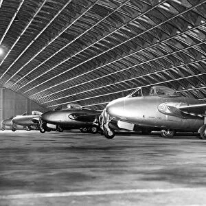 De Havilland Vampire Jets at a RAF Storage Unit