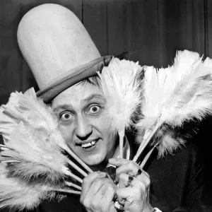 Ken Dodd with tickling sticks 1968