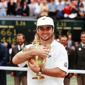 Wimbledon Mens Final Print 1992 Andre Agassi with the trophy Wimbledon Mens Final Print 1992 Andre Agassi with the trophy