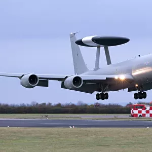E-3D Sentry Aircraft Lands at RAF Waddington