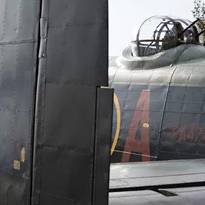The tail and rear gun turret of the BBMFs Avro Lancaster Thumper Mk III