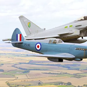 Typhoon and Spitfire in Formation over Lincolnshire on the Anniversary of the Battle