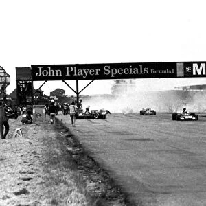 1973 British Grand Prix: Jody Scheckter causes the srach at the start of the British Grand Prix which lead to the injury of Andrea De Adamich