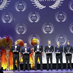 2013 FIA Gala Dinner and Awards. Paris, France. Friday 6th December 2013. Award winners on stage. World Copyright & Mandatory Credit: FIA. ref: Digital Image 11243476695_b8f25c1ace_o