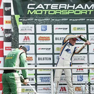 2016 BookaTrack.com Caterham Superlight R300 Championship. Brands Hatch, Kent. 16th - 17th April 2016. Podium. World Copyright: Ebrey / LAT Photographic