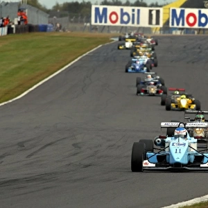 British Formula Three Championship: Winner Rob Austin Menu Motorsport ahead of F3 Champion 2003 Alan van der Merwe Carlin Motorsport and the